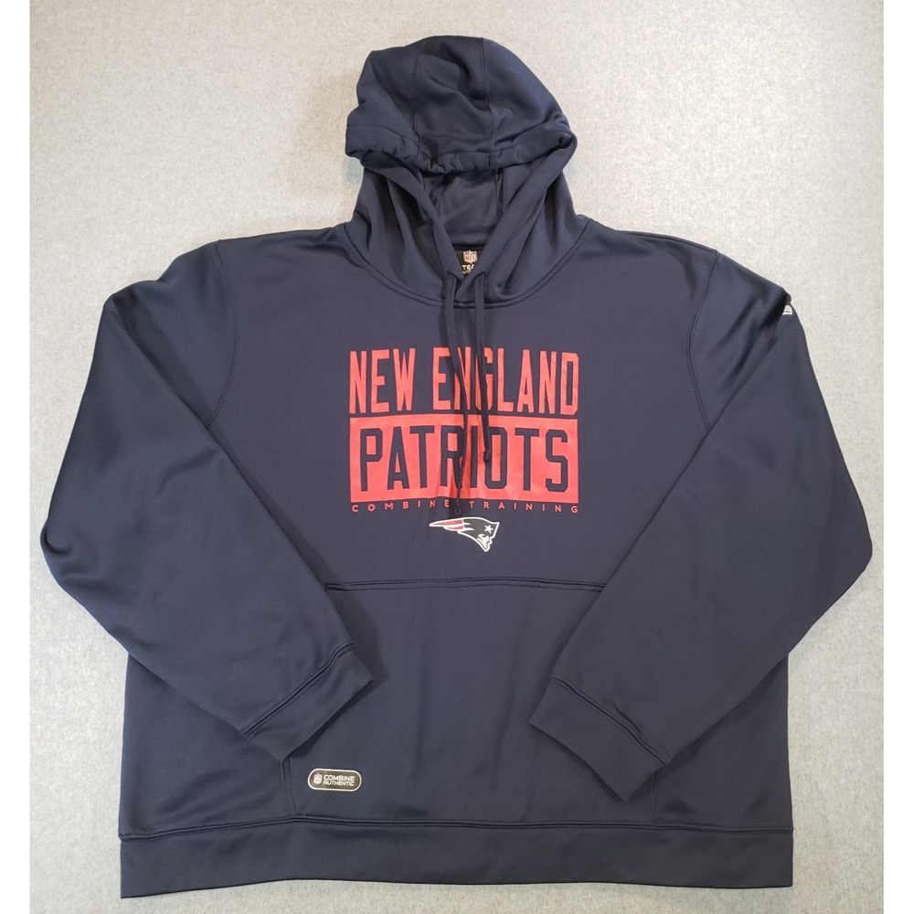 NFL Team Apparel New England Patriots Hoodie Mens Blue Size 3XL Pullover
